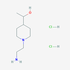 molecular formula C9H22Cl2N2O B1383411 1-[1-(2-氨基乙基)哌啶-4-基]乙醇二盐酸盐 CAS No. 1803592-98-4
