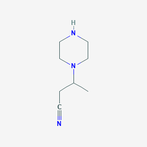 molecular formula C8H15N3 B13834118 3-(Piperazin-1-yl)butanenitrile CAS No. 38405-84-4