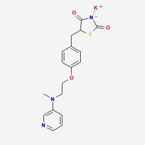 potassium;5-[[4-[2-[methyl(pyridin-3-yl)amino]ethoxy]phenyl]methyl]-1,3-thiazolidin-3-ide-2,4-dione