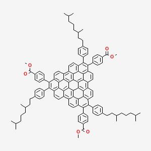 Methyl 4-[7,17,27-tris[4-(3,7-dimethyloctyl)phenyl]-16,26-bis(4-methoxycarbonylphenyl)-6-hexadecacyclo[26.18.2.02,43.05,42.08,41.011,40.012,37.015,36.018,35.021,34.022,31.025,30.029,46.032,45.033,38.039,44]octatetraconta-1,3,5(42),6,8(41),9,11,13,15(36),16,18(35),19,21,23,25(30),26,28,31,33,37,39,43,45,47-tetracosaenyl]benzoate