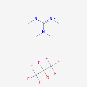 molecular formula C10H18F7N3O B13834322 Hexamethylguanidinium heptafluoroisopropanolate CAS No. 479024-69-6