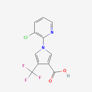 molecular formula C11H6ClF3N2O2 B1383433 1-(3-chloropyridin-2-yl)-4-(trifluoromethyl)-1H-pyrrole-3-carboxylic acid CAS No. 1708455-97-3