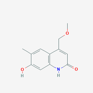 2(1H)-Quinolinone, 7-hydroxy-4-(methoxymethyl)-6-methyl-