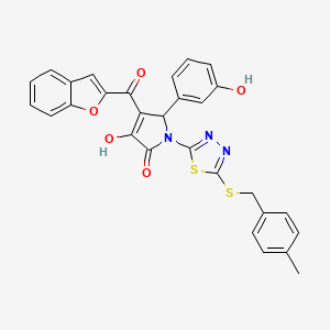 4-(1-benzofuran-2-ylcarbonyl)-3-hydroxy-5-(3-hydroxyphenyl)-1-{5-[(4-methylbenzyl)sulfanyl]-1,3,4-thiadiazol-2-yl}-1,5-dihydro-2H-pyrrol-2-one