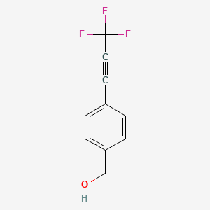 molecular formula C10H7F3O B1383439 [4-(三氟丙炔基)苯基]甲醇 CAS No. 1803607-47-7