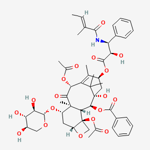 [(1S,2S,3R,4S,7R,9S,10S,12R,15S)-4,12-diacetyloxy-1-hydroxy-15-[(2R,3S)-2-hydroxy-3-[[(E)-2-methylbut-2-enoyl]amino]-3-phenylpropanoyl]oxy-10,14,17,17-tetramethyl-11-oxo-9-[(2S,3R,4S,5R)-3,4,5-trihydroxyoxan-2-yl]oxy-6-oxatetracyclo[11.3.1.03,10.04,7]heptadec-13-en-2-yl] benzoate