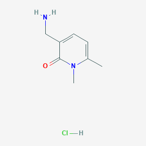 molecular formula C8H13ClN2O B1383444 3-(Aminomethyl)-1,6-dimethyl-1,2-dihydropyridin-2-one hydrochloride CAS No. 1795435-43-6