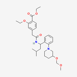 2-Ethoxy-4-[2-[[1-[2-(3-hydroxy-3-O-methoxymethyl-1-piperidinyl)phenyl]-3-methylbutyl]amino]-2-oxoethyl]benzoic Acid Ethyl Ester