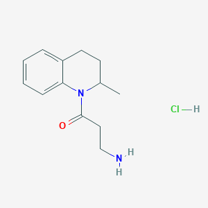 molecular formula C13H19ClN2O B1383445 3-氨基-1-(2-甲基-1,2,3,4-四氢喹啉-1-基)丙酮盐酸盐 CAS No. 1795432-80-2
