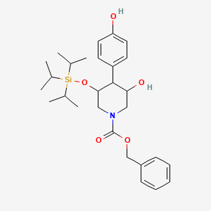 molecular formula C28H41NO5Si B13834476 Benzyl 3-hydroxy-4-(4-hydroxyphenyl)-5-triisopropylsilanyloxypiperidine-1-carboxylate 