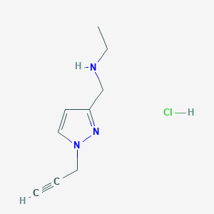 molecular formula C9H14ClN3 B1383449 ethyl({[1-(prop-2-yn-1-yl)-1H-pyrazol-3-yl]methyl})amine hydrochloride CAS No. 1803586-39-1
