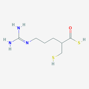 molecular formula C7H15N3OS2 B13834493 5-[(Diaminomethylidene)amino]-2-(sulfanylmethyl)pentanethioic S-acid CAS No. 86451-45-8