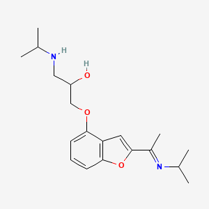 molecular formula C19H28N2O3 B13834510 2-(1-Isopropylimino)ethyl-4-(2-hydroxy-3-isopropylaminopropoxy)benzofuran CAS No. 39552-05-1