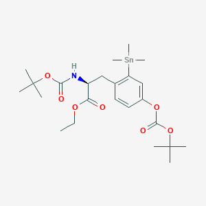 ethyl (2S)-2-[(2-methylpropan-2-yl)oxycarbonylamino]-3-[4-[(2-methylpropan-2-yl)oxycarbonyloxy]-2-trimethylstannylphenyl]propanoate