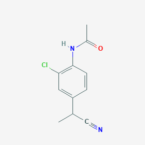 molecular formula C11H11ClN2O B13834562 2-(4-Acetamino-3-chlorophenyl)propionitrile CAS No. 28581-73-9