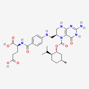 (2S)-2-[[4-[[(6S)-2-amino-5-[(1R,2S,5R)-5-methyl-2-propan-2-ylcyclohexyl]oxycarbonyl-4-oxo-3,6,7,8-tetrahydropteridin-6-yl]methylamino]benzoyl]amino]pentanedioic acid