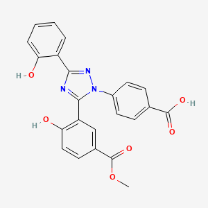 5-Methoxycarbonyl Deferasirox; Benzoic acid, 3-[1-(4-carboxyphenyl)-3-(2-hydroxyphenyl)-1H-1,2,4-triazol-5-yl]-4-hydroxy-, 1-methyl ester; Methyl 3-[1-(4-Carboxyphenyl)-3-(2-hydroxyphenyl)-1H-1,2,4-triazol-5-yl]-4-hydroxybenzoate