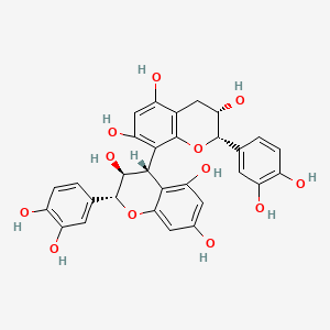 molecular formula C30H26O12 B13834613 (2S,3S)-2-(3,4-dihydroxyphenyl)-8-[(2R,3S,4S)-2-(3,4-dihydroxyphenyl)-3,5,7-trihydroxy-3,4-dihydro-2H-chromen-4-yl]-3,4-dihydro-2H-chromene-3,5,7-triol 