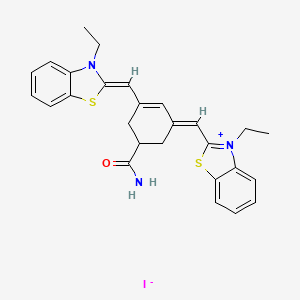 2-[(5-(Aminocarbonyl)-3-([3-ethyl-1,3-benzothiazol-2(3H)-ylidene]methyl)-2-cyclohexen-1-ylidene)methyl]-3-ethyl-1,3-benzothiazol-3-ium iodide