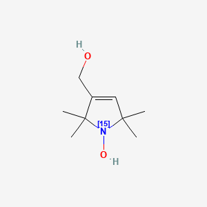 molecular formula C9H17NO2 B13834695 3-Hydroxymethyl-(1-oxy-2,2,5,5-tetramethylpyrroline)-15N 