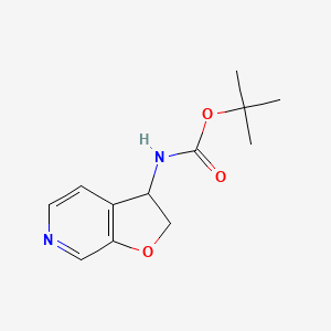 molecular formula C12H16N2O3 B1383472 叔丁基 N-{2H,3H-呋喃并[2,3-c]吡啶-3-基}氨基甲酸酯 CAS No. 1803610-03-8