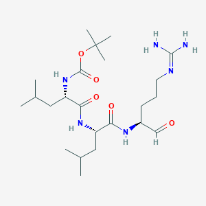 molecular formula C23H44N6O5 B13834722 tert-butyl (S)-1-((S)-1-((S)-5-guanidino-1-oxopentan-2-ylamino)-4-methyl-1-oxopentan-2-ylamino)-4-methyl-1-oxopentan-2-ylcarbamate 