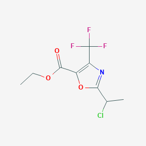 B1383479 Ethyl 2-(1-chloroethyl)-4-(trifluoromethyl)-1,3-oxazole-5-carboxylate CAS No. 1803606-95-2