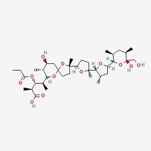 (2S,3R,4R)-4-[(2S,7S,8R,9S)-7-Hydroxy-2-[(2R,5S)-5-[(2R,3S,5R)-5-[(2S,3S,5R,6R)-6-hydroxy-6-(hydroxymethyl)-3,5-dimethyloxan-2-yl]-3-methyloxolan-2-yl]-5-methyloxolan-2-yl]-2,8-dimethyl-1,10-dioxaspiro[4.5]decan-9-yl]-2-methyl-3-propanoyloxypentanoic acid