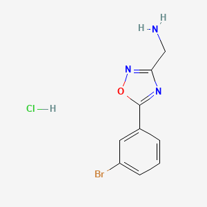 molecular formula C9H9BrClN3O B1383499 [5-(3-Bromophenyl)-1,2,4-oxadiazol-3-yl]methanamine hydrochloride CAS No. 1803580-84-8