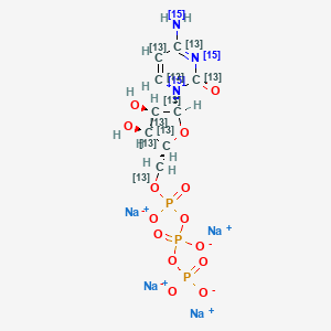 molecular formula C9H12N3Na4O14P3 B13835014 Ctp-13c915n3 sodium salt 