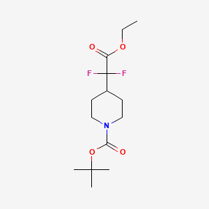 molecular formula C14H23F2NO4 B1383506 Tert-butyl 4-(2-ethoxy-1,1-difluoro-2-oxoethyl)piperidine-1-carboxylate CAS No. 1258639-00-7