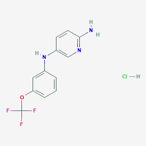 molecular formula C12H11ClF3N3O B1383507 N5-[3-(三氟甲氧基)苯基]吡啶-2,5-二胺盐酸盐 CAS No. 1955553-42-0