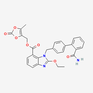(5-Methyl-2-oxo-1,3-dioxol-4-yl)methyl 1-((2'-carbamoyl-[1,1'-biphenyl]-4-yl)methyl)-2-ethoxy-1H-benzo[d]imidazole-7-carboxylate