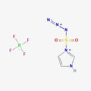 molecular formula C3H4BF4N5O2S B1383521 1-(叠氮磺酰基)-1H-咪唑-3-鎓四氟硼酸盐 CAS No. 1357503-31-1