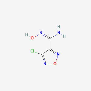 molecular formula C3H3ClN4O2 B13835215 1,2,5-Oxadiazole-3-carboximidamide,4-chloro-N-hydroxy- 