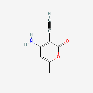 molecular formula C8H7NO2 B13835218 4-Amino-3-ethynyl-6-methylpyran-2-one 