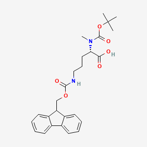 molecular formula C26H32N2O6 B1383527 Nalpha-Boc-Ndelta-Fmoc-Nalpha-methylornithine CAS No. 233688-96-5