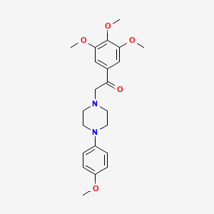 molecular formula C22H28N2O5 B13835282 ACETOPHENONE, 2-(4-(p-METHOXYPHENYL)PIPERAZINYL)-3',4',5'-TRIMETHOXY- CAS No. 17755-64-5