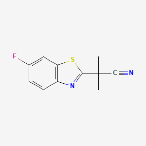 molecular formula C11H9FN2S B13835292 2-(6-Fluoro-1,3-benzothiazol-2-yl)-2-methylpropanenitrile 