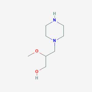 molecular formula C8H18N2O2 B13835298 2-Methoxy-3-piperazin-1-ylpropan-1-ol 