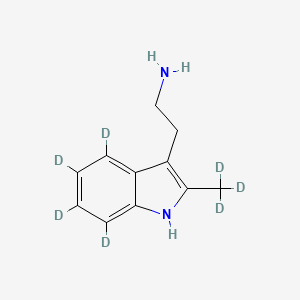 molecular formula C11H14N2 B13835346 2-Methyltryptamine-d7 