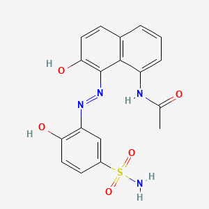 molecular formula C18H16N4O5S B13835360 Acetamide, N-(8-((5-(aminosulfonyl)-2-hydroxyphenyl)azo)-7-hydroxy-1-naphthalenyl)- CAS No. 4472-49-5