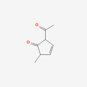 molecular formula C8H10O2 B13835366 2-Acetyl-5-methylcyclopent-3-en-1-one 