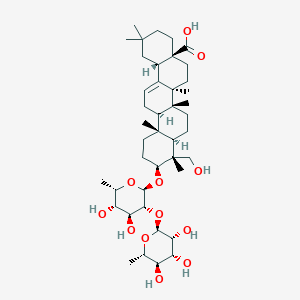 molecular formula C42H68O12 B13835469 (4aS,6aR,6aS,6bR,8aR,9R,10S,12aR,14bS)-10-[(2R,3R,4S,5S,6S)-4,5-dihydroxy-6-methyl-3-[(2S,3R,4R,5R,6S)-3,4,5-trihydroxy-6-methyloxan-2-yl]oxyoxan-2-yl]oxy-9-(hydroxymethyl)-2,2,6a,6b,9,12a-hexamethyl-1,3,4,5,6,6a,7,8,8a,10,11,12,13,14b-tetradecahydropicene-4a-carboxylic acid 