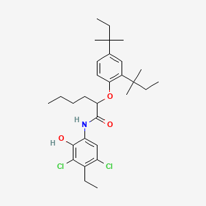 molecular formula C30H43Cl2NO3 B13835537 2-[2,4-bis(2-methylbutan-2-yl)phenoxy]-N-(3,5-dichloro-4-ethyl-2-hydroxyphenyl)hexanamide CAS No. 101664-25-9