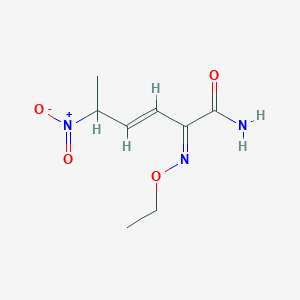 3-Hexenamide,4-ethyl-2-(hydroxyimino)-5-nitro-,(2E,3E)-