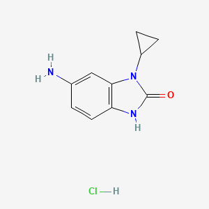 molecular formula C10H12ClN3O B1383556 6-amino-1-cyclopropyl-1H-1,3-benzodiazol-2-ol hydrochloride CAS No. 2060036-16-8