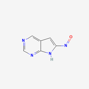 molecular formula C6H4N4O B13835623 6-nitroso-7H-pyrrolo[2,3-d]pyrimidine 