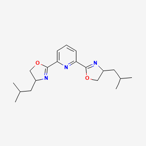 molecular formula C19H27N3O2 B13835642 (4S)-4-(2-methylpropyl)-2-[6-[(4S)-4-(2-methylpropyl)-4,5-dihydro-1,3-oxazol-2-yl]pyridin-2-yl]-4,5-dihydro-1,3-oxazole 