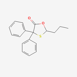 molecular formula C18H18O2S B13835670 4,4-Diphenyl-2-propyl-1,3-oxathiolan-5-one CAS No. 31061-70-8